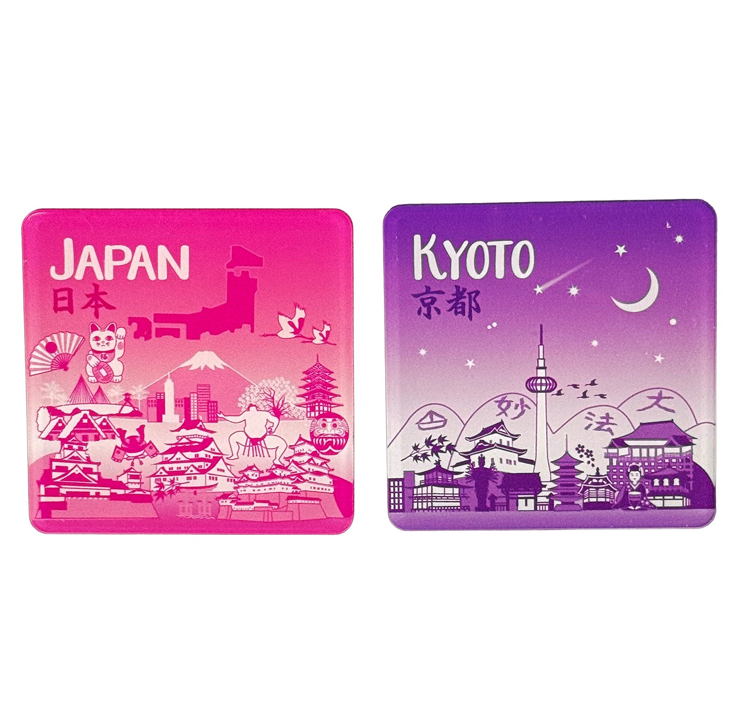 『日本&京都skyline』マグネット【送料無料】(2個セット)