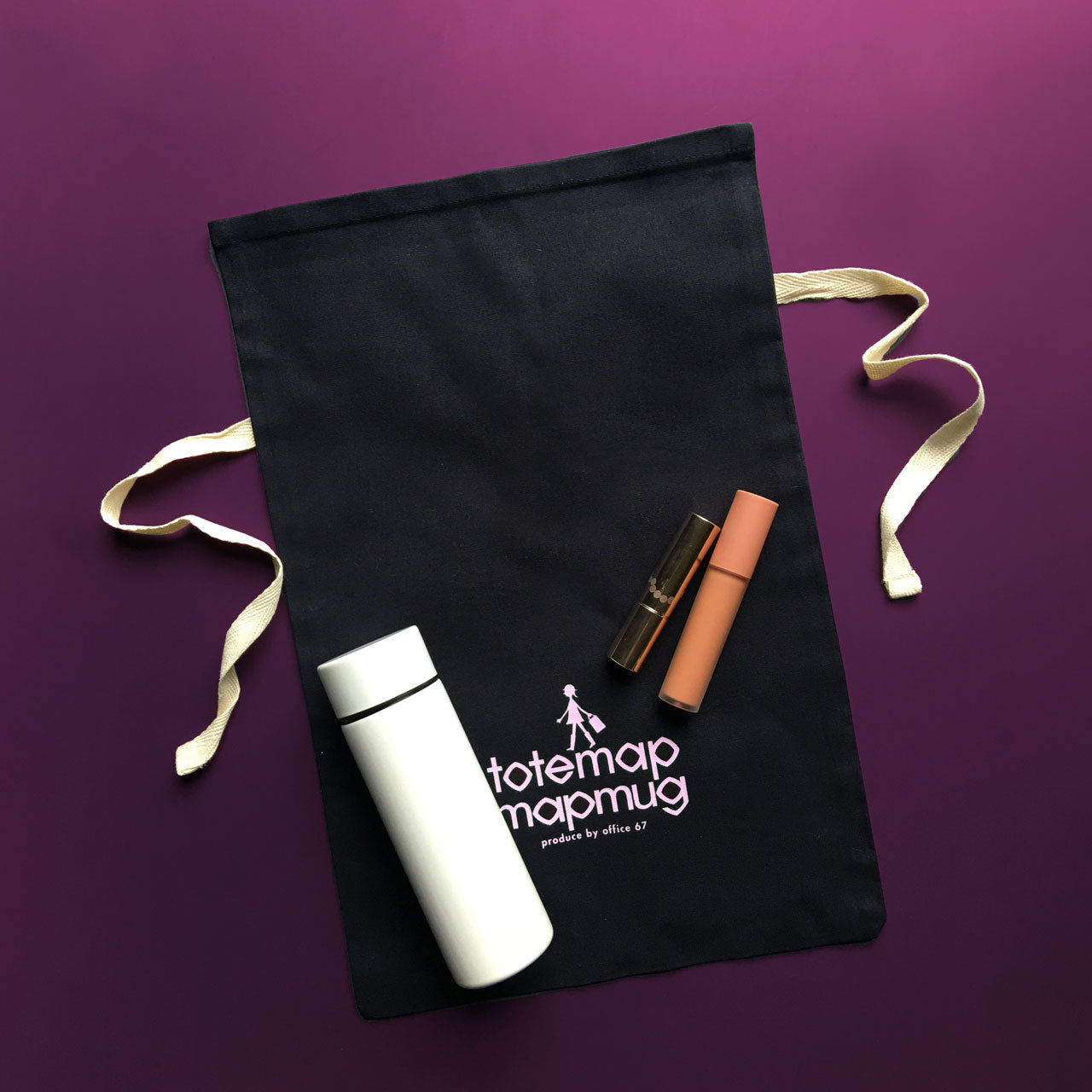 『ロゴ巾着』【送料無料】(ブラック)