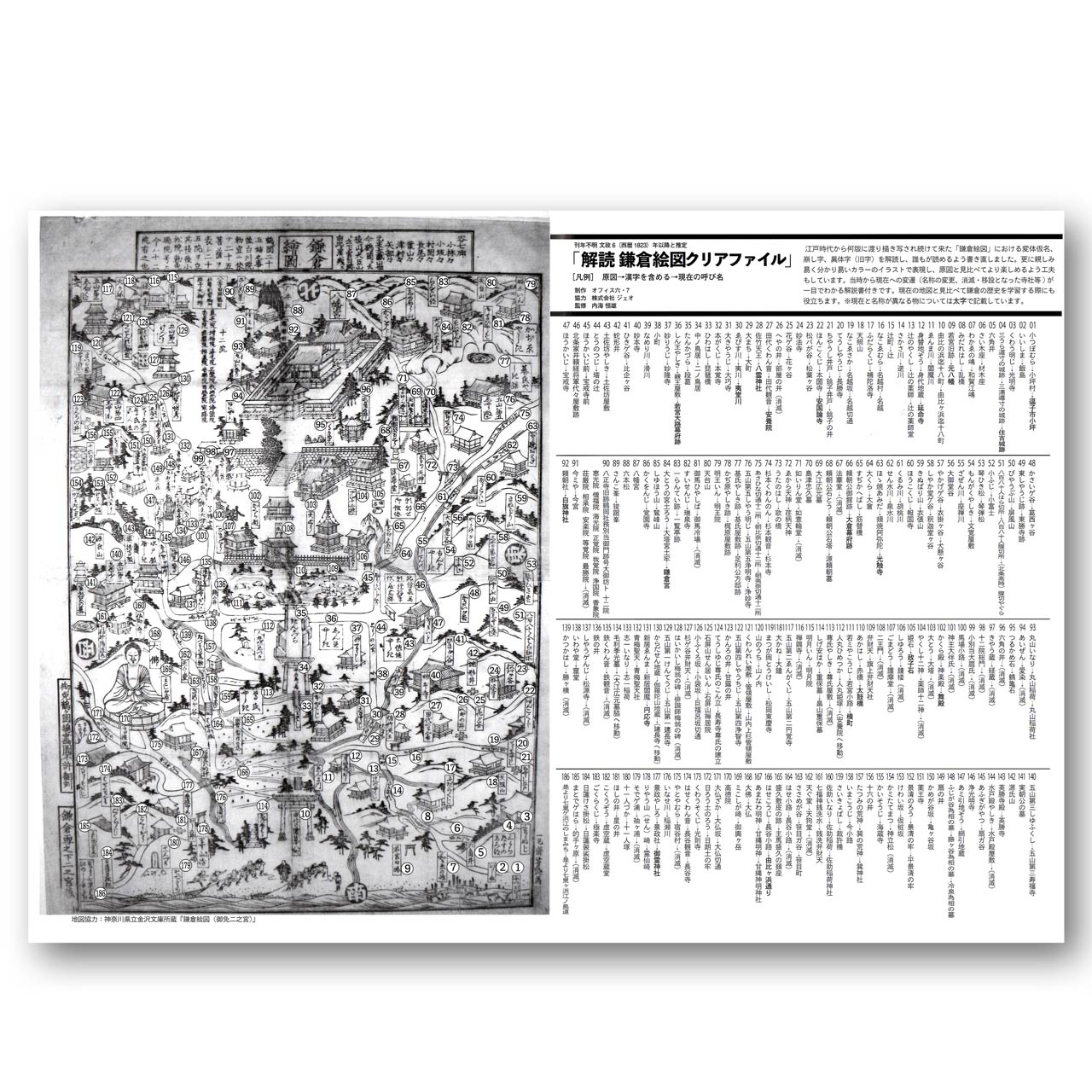 『鎌倉解読絵図』ダブルポケット見開きクリアファイル(資料入り)【送料無料】