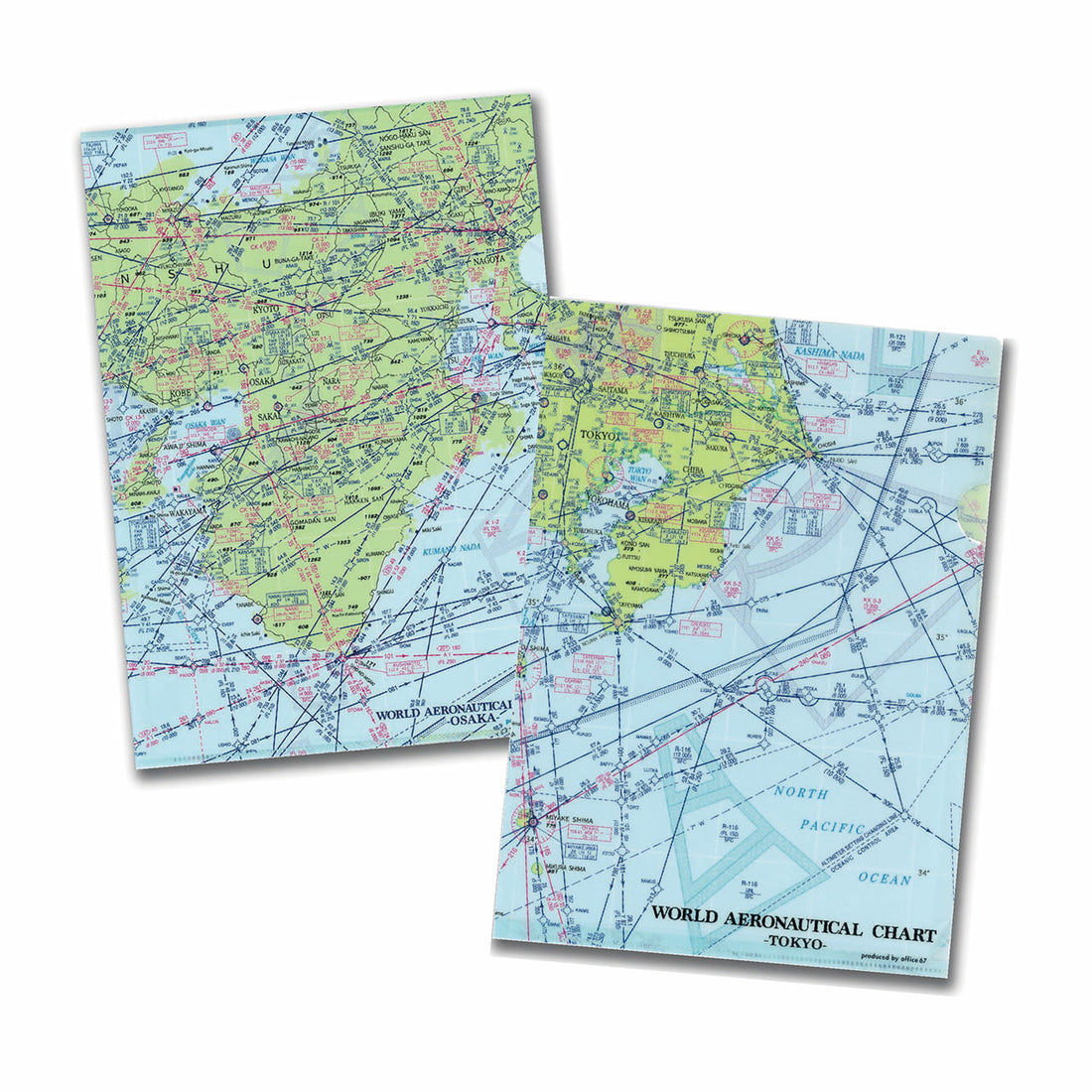 『航空図シリーズ2種』クリアファイルセット【送料無料】