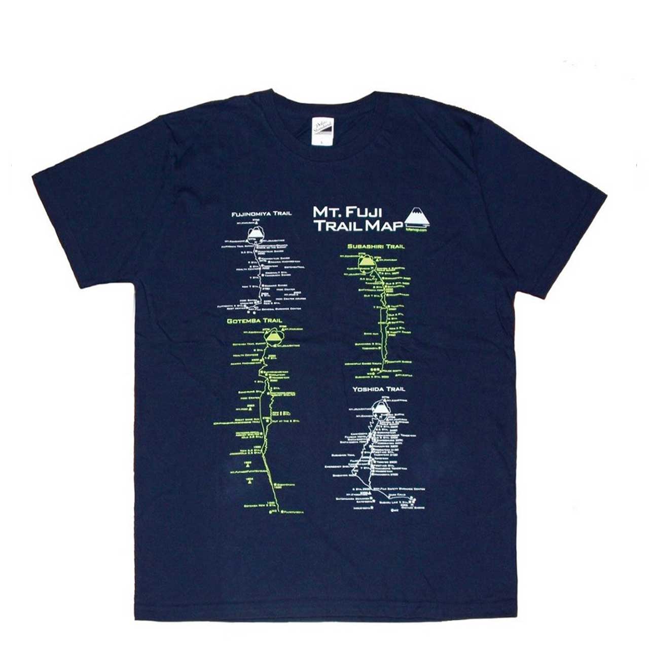 『富士山トレイルマップ』Tシャツ【送料無料】(ネイビー)