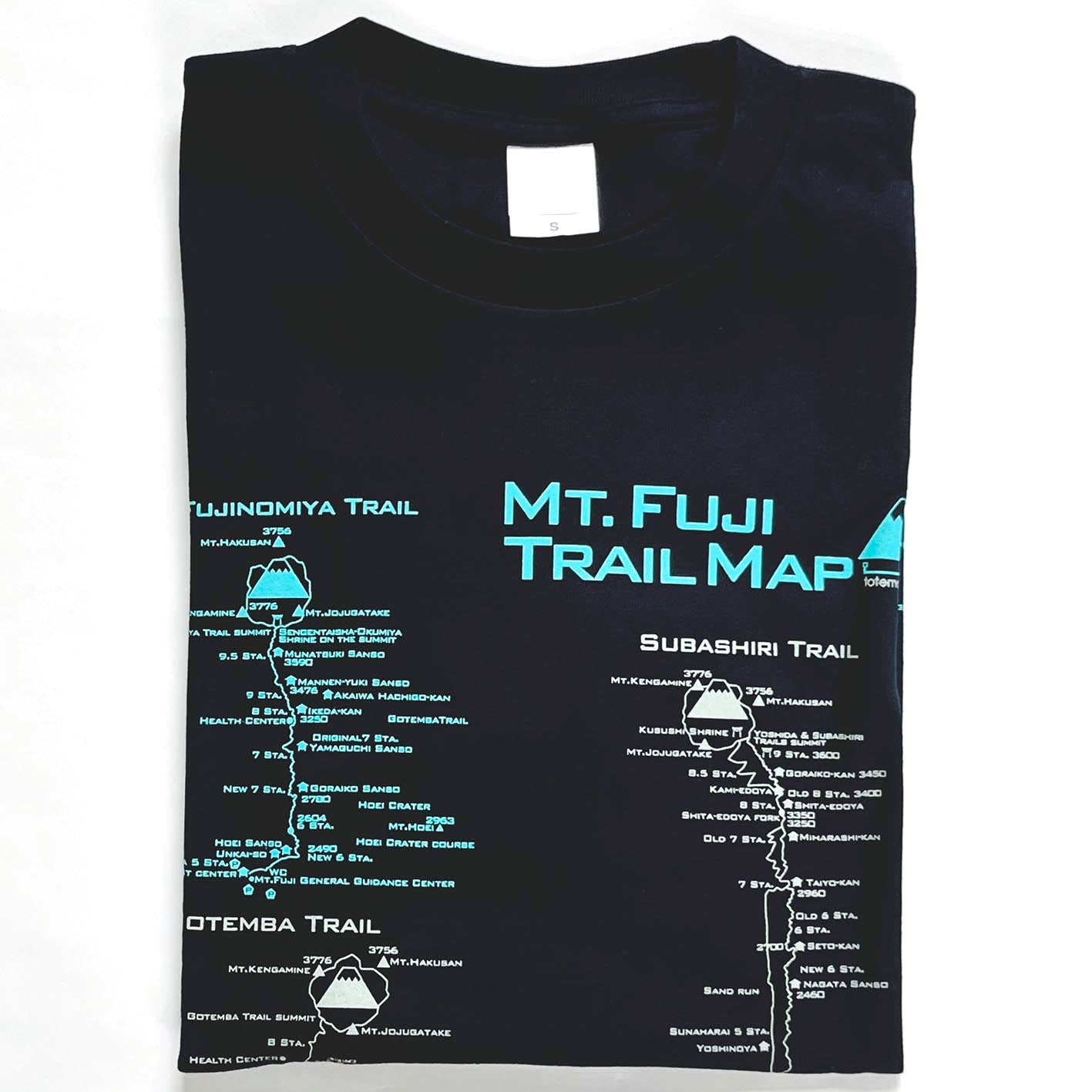 『富士山トレイルマップ』ロングTシャツ【送料無料】(ネイビー)