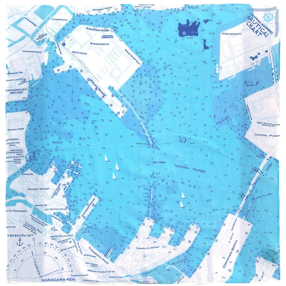 『横浜港海図』スカーフ【送料無料】