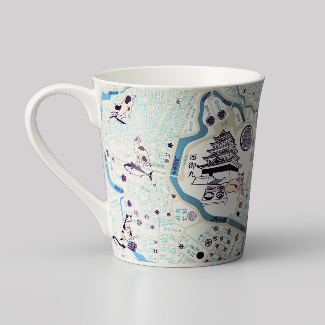 『江戸食通猫』T型マップマグ