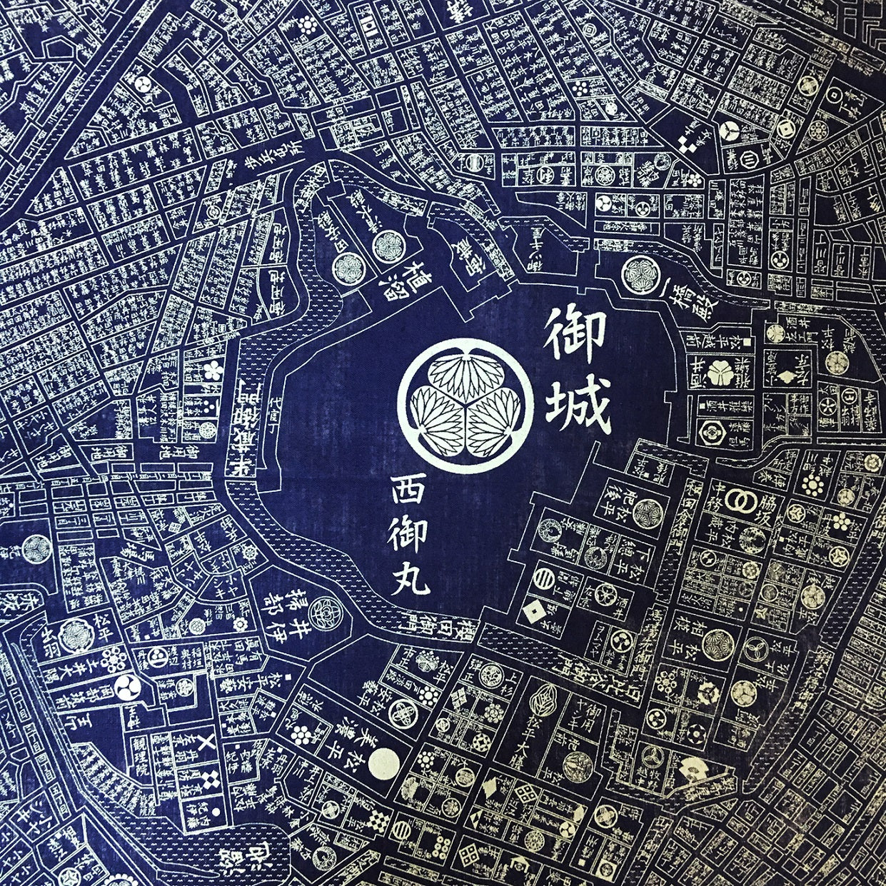 『江戸古地図』バンダナ【送料無料】(紺)