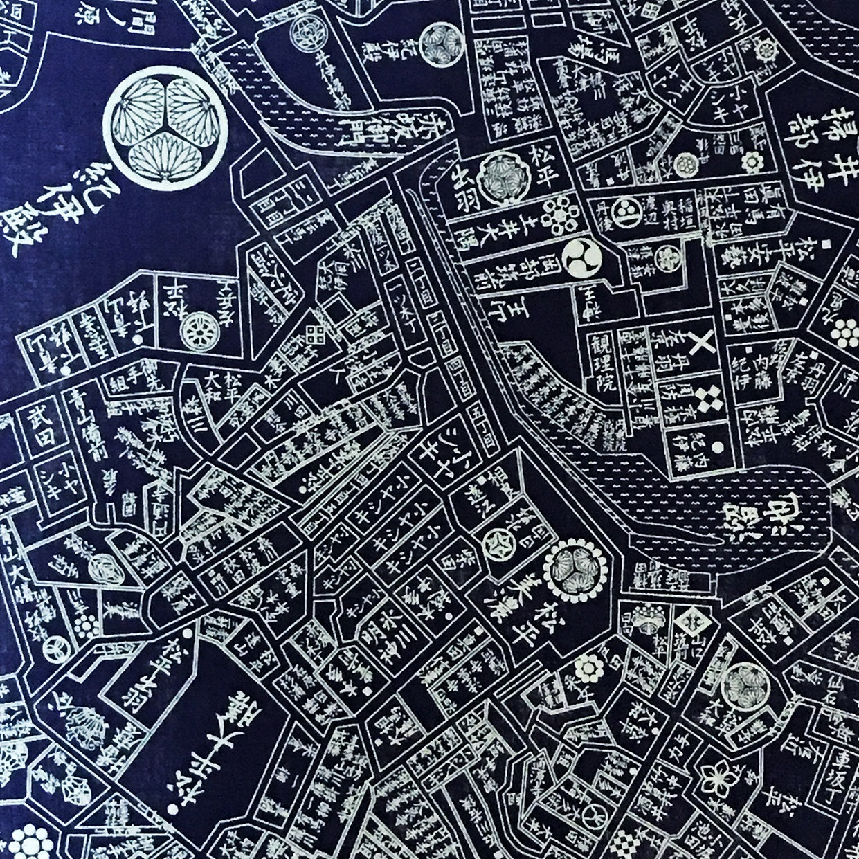 『江戸古地図』バンダナ【送料無料】(紺)