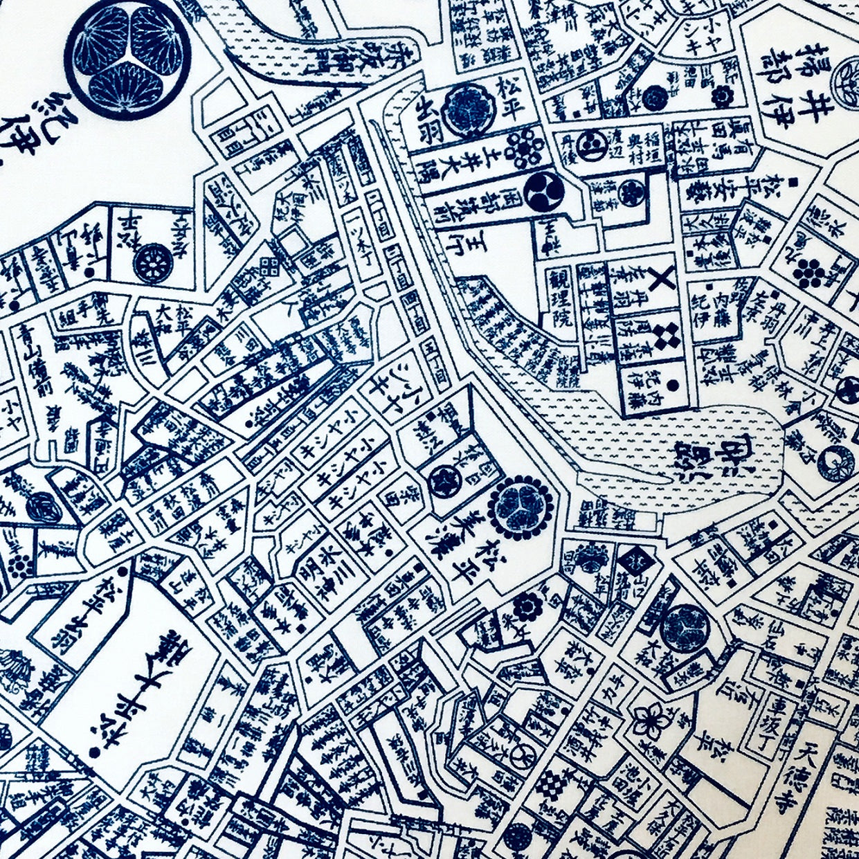 『江戸古地図』バンダナ【送料無料】(白)