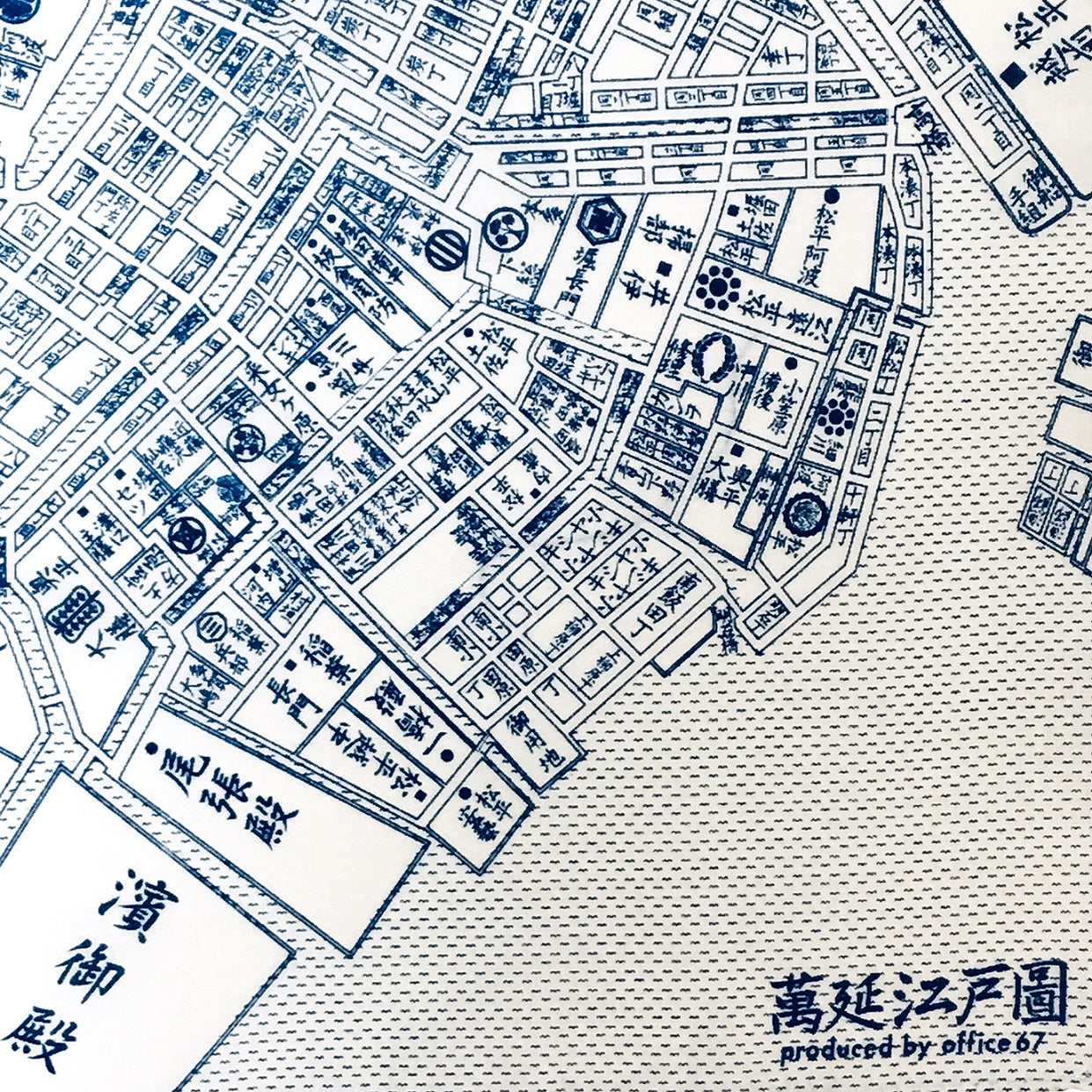 『江戸古地図』バンダナ【送料無料】(白)