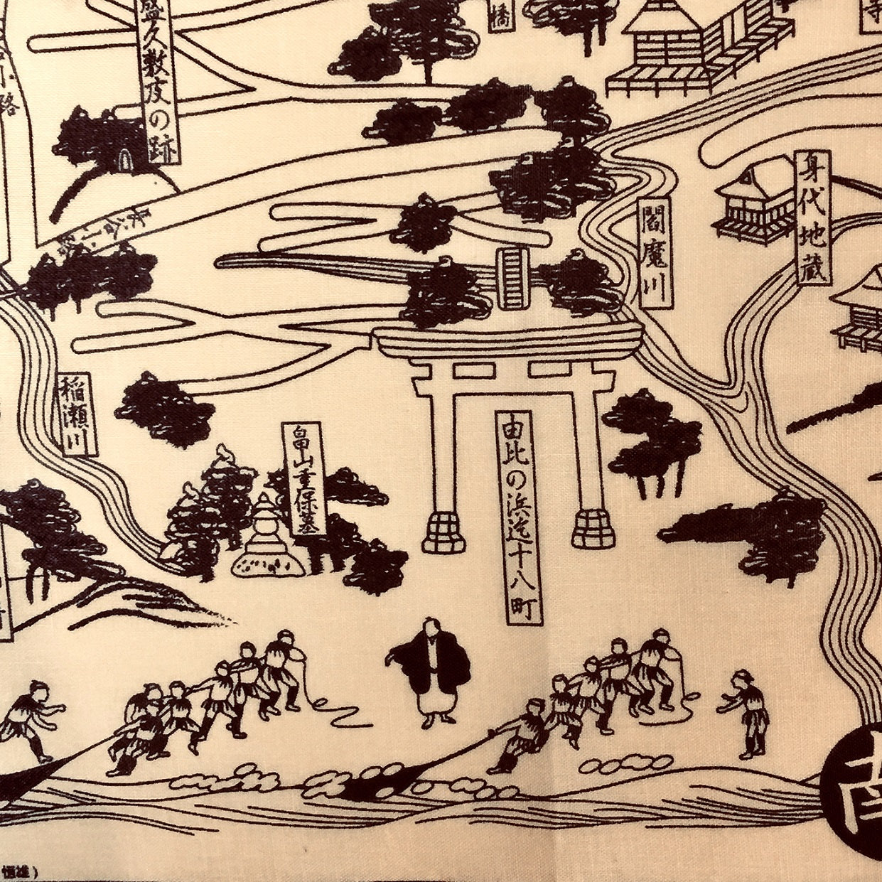 『鎌倉解読絵図』バンダナ【送料無料】