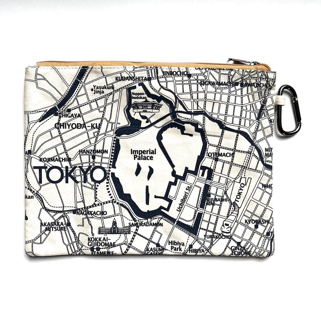 『江戸・東京デザインマップ』フラットポーチ【送料無料】(生成り)