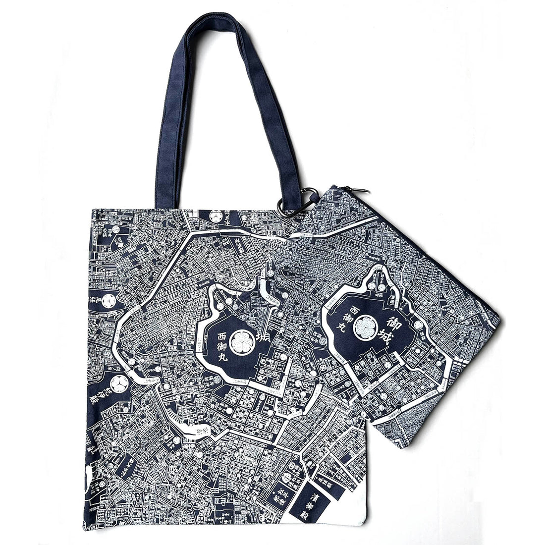 『江戸・東京デザインマップ』トートとポーチのセット【送料無料】(ブルー)