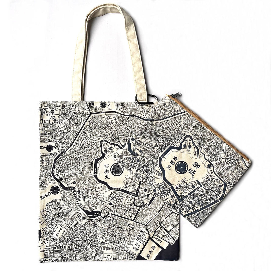 『江戸・東京デザインマップ』トートとポーチのセット【送料無料】(生成り)