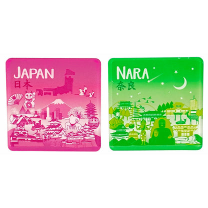 『日本＆奈良skyline』マグネット【送料無料】（２個セット）