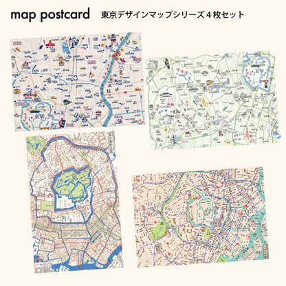 『東京マップset』ポストカード【送料無料】（４枚セット）