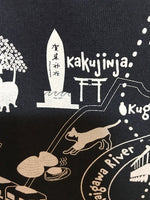 『鎌倉お散歩猫ちゃん』ライトキャンバスエコトート【送料無料】（ネイビー）