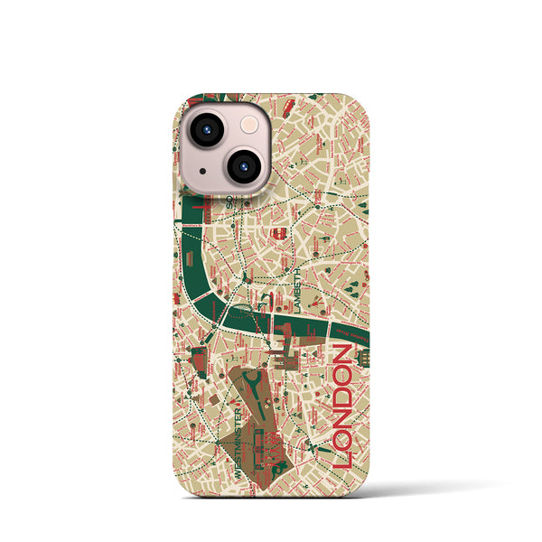 【ロンドン（イラスト）】地図柄iPhoneケース（バックカバータイプ・ブライト）iPhone 13 mini 用