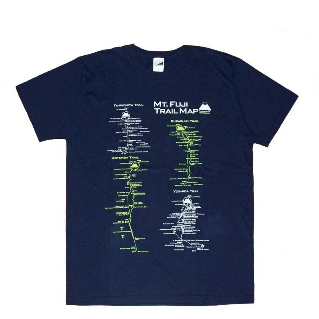 『富士山トレイルマップ』Tシャツ【送料無料】（ネイビー）