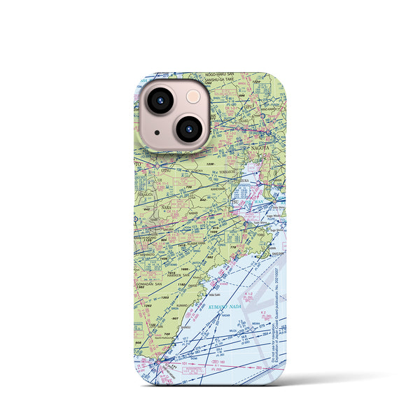 【名古屋航空図】地図柄iPhoneケース（バックカバータイプ・デイタイムフライト）iPhone 13 mini 用