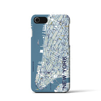 【ニューヨーク（イラスト）】地図柄iPhoneケース（バックカバータイプ・ブライト）iPhone SE（第2世代） / 8 / 7 / 6s / 6 用
