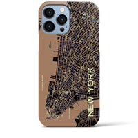 【ニューヨーク（イラスト）】地図柄iPhoneケース（バックカバータイプ・ダーク）iPhone 13 Pro Max 用