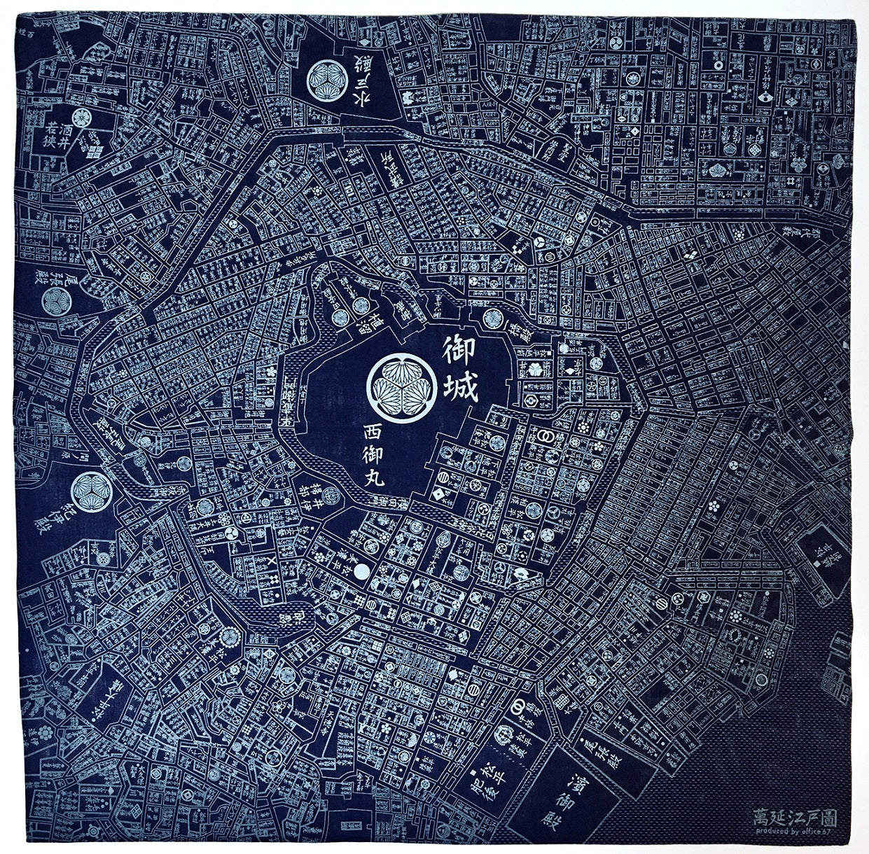 江戸古地図』バンダナ【送料無料】（紺） – totemap