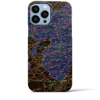 【大阪航空図】地図柄iPhoneケース（バックカバータイプ・ナイトフライト）iPhone 13 Pro Max 用