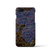 【大阪航空図】地図柄iPhoneケース（バックカバータイプ・ナイトフライト）iPhone SE（第2世代） / 8 / 7 / 6s / 6 用