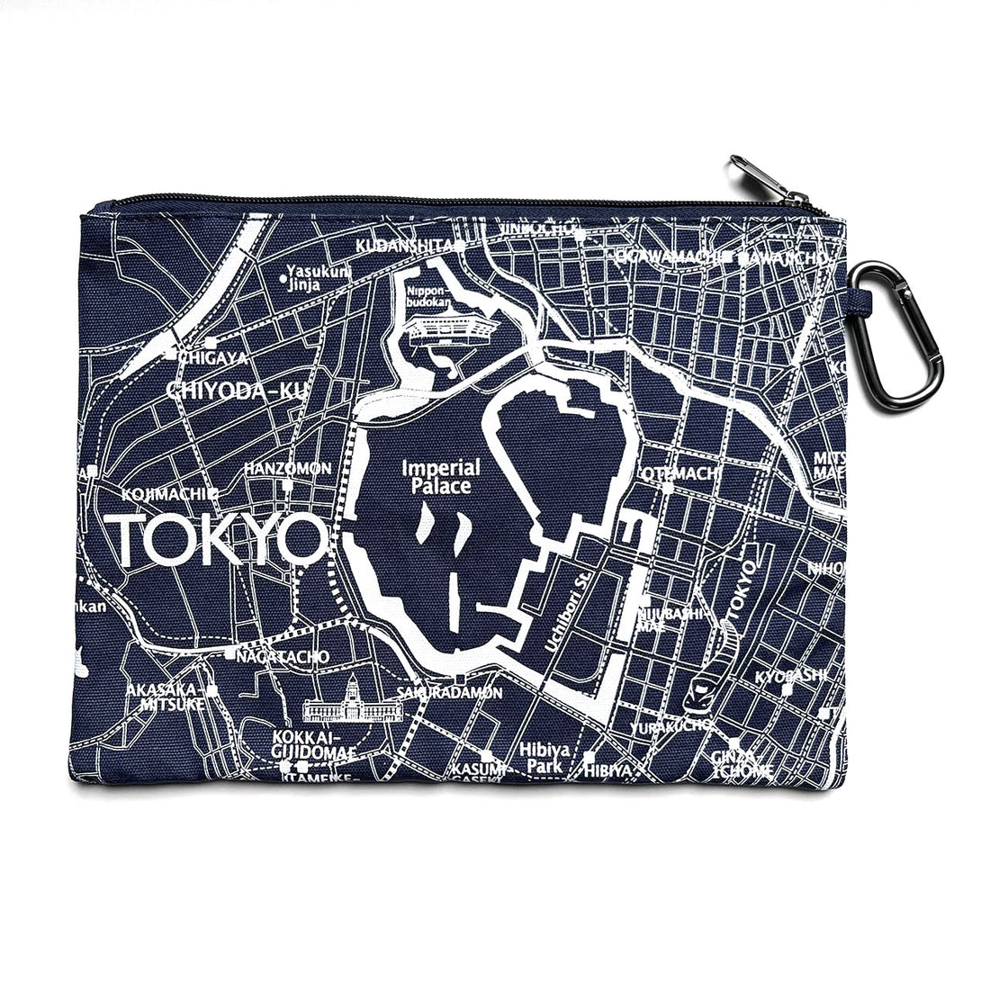 『江戸・東京デザインマップ』フラットポーチ【送料無料】（ブルー）