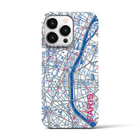 【パリ（イラスト）】地図柄iPhoneケース（バックカバータイプ・ブライト）iPhone 13 Pro 用