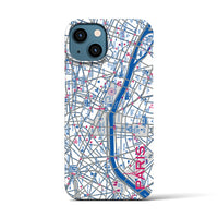【パリ（イラスト）】地図柄iPhoneケース（バックカバータイプ・ブライト）iPhone 13 用