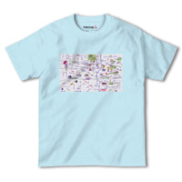 『京都（Kyoto）国内地図』半袖Tシャツ【送料無料】