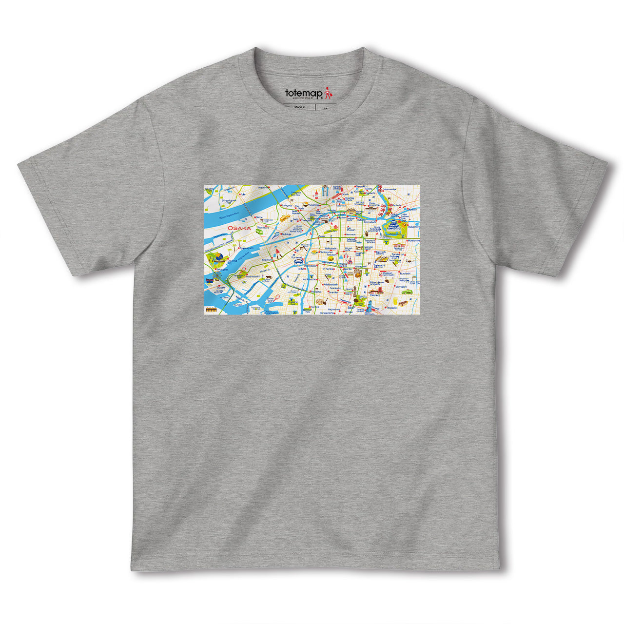 『大阪（Osaka）国内地図』半袖Tシャツ【送料無料】