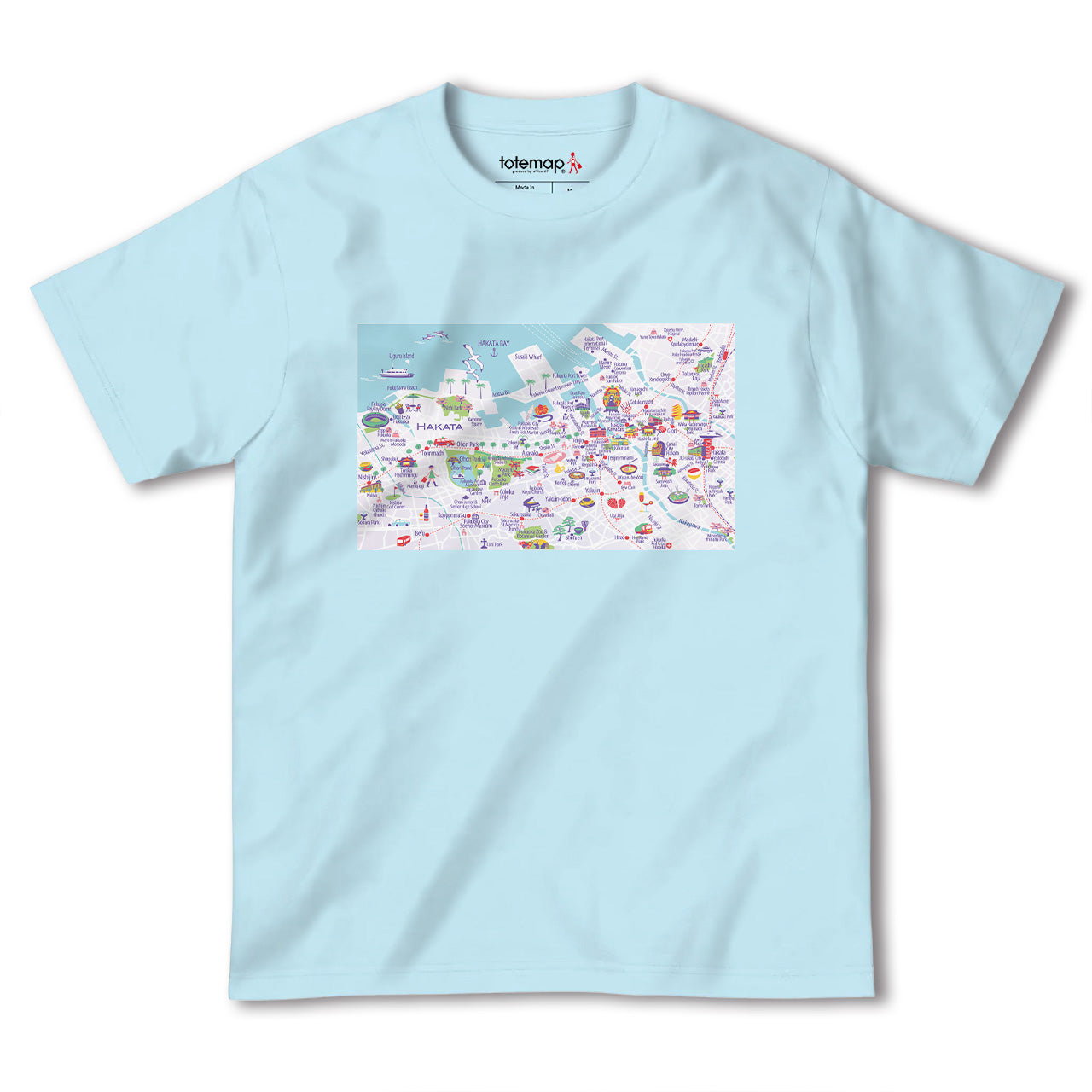 『博多（Hakata）国内地図』半袖Tシャツ【送料無料】