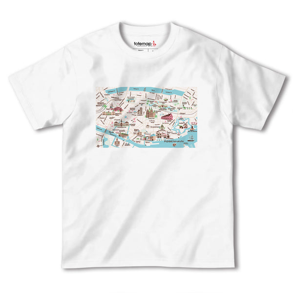『コペンハーゲン（Kobenhavn）海外地図』半袖Tシャツ【送料無料】
