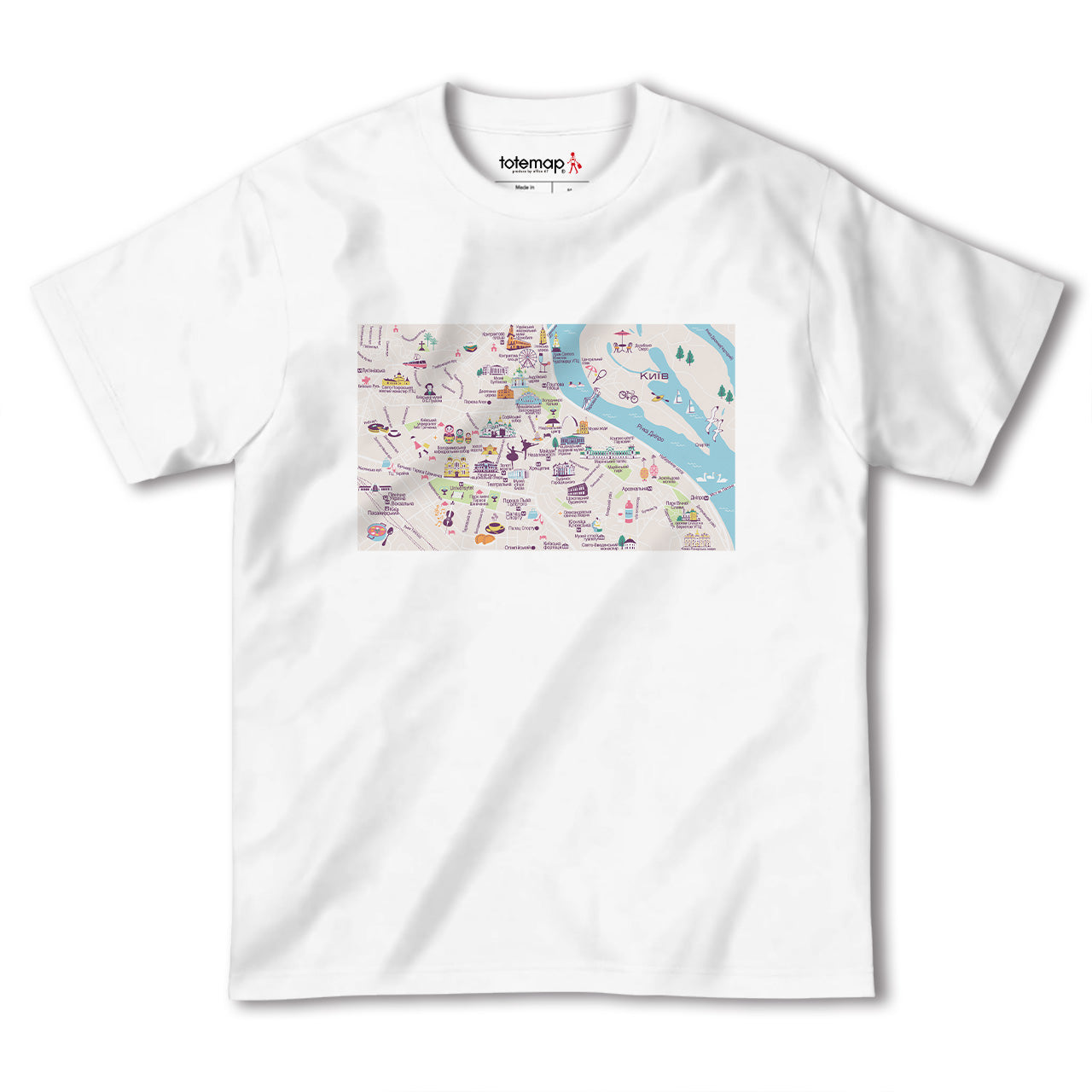 『キーウ（Kyiv）海外地図』半袖Tシャツ【送料無料】