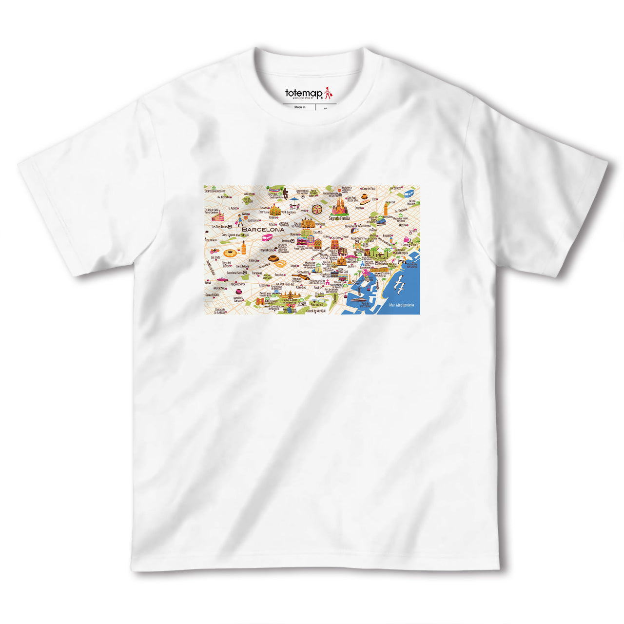 『バルセロナ
(Barcelona)海外地図』半袖Tシャツ【送料無料】