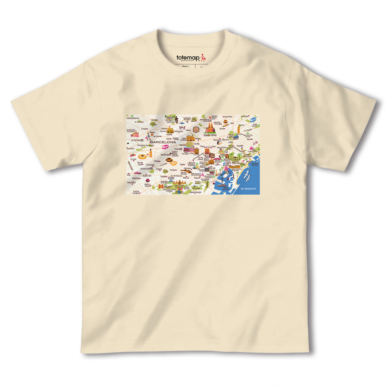 『バルセロナ
(Barcelona)海外地図』半袖Tシャツ【送料無料】