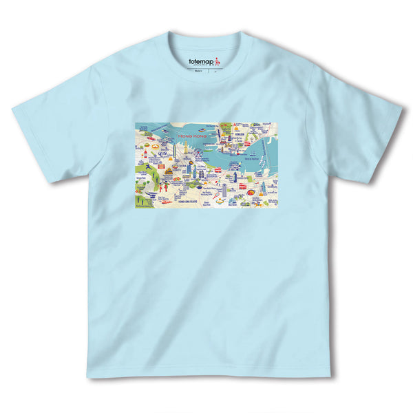 『香港
(Hongkong)海外地図』半袖Tシャツ【送料無料】