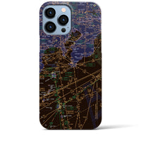 【東京航空図】地図柄iPhoneケース（バックカバータイプ・ナイトフライト）iPhone 13 Pro Max 用
