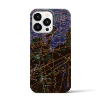 【東京航空図】地図柄iPhoneケース（バックカバータイプ・ナイトフライト）iPhone 13 Pro 用