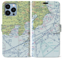 【東京航空図】地図柄iPhoneケース（手帳両面タイプ・デイタイムフライト）iPhone 13 Pro Max 用