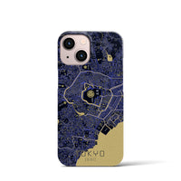 【東京1860】地図柄iPhoneケース（バックカバータイプ・ブラック）iPhone 13 mini 用