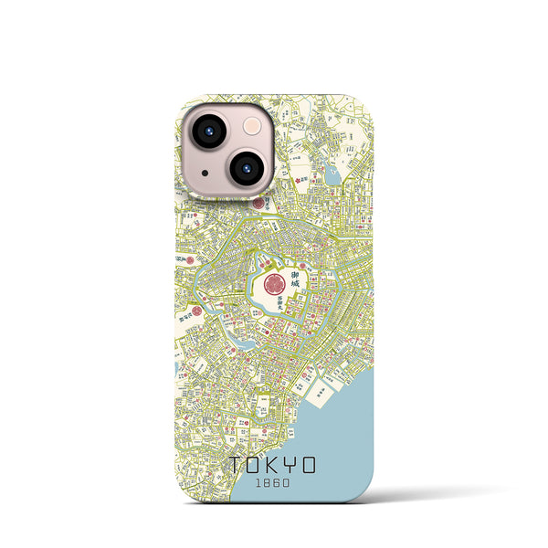 【東京1860】地図柄iPhoneケース（バックカバータイプ・ナチュラル）iPhone 13 mini 用