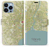 【東京1860】地図柄iPhoneケース（手帳両面タイプ・ナチュラル）iPhone 13 Pro Max 用