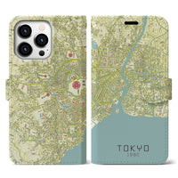 【東京1860】地図柄iPhoneケース（手帳両面タイプ・ナチュラル）iPhone 13 Pro 用